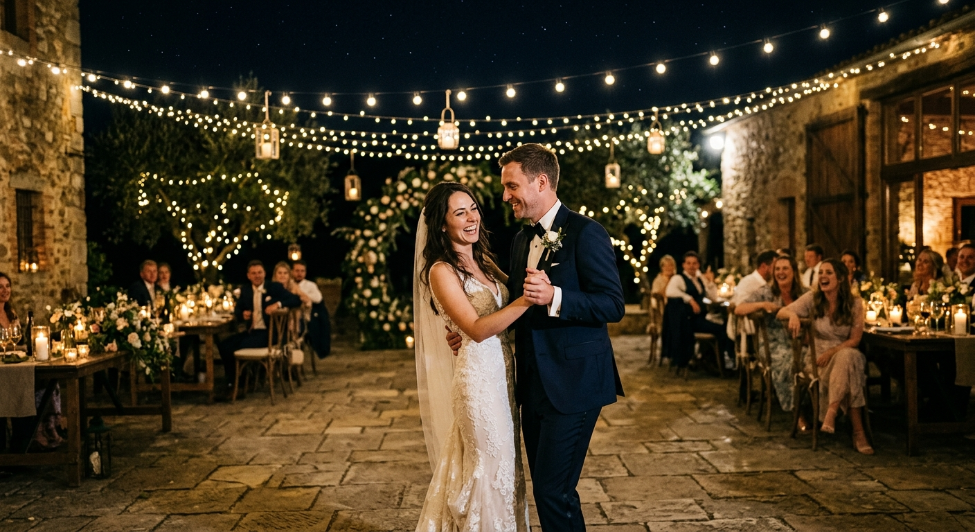 wedding photography at night